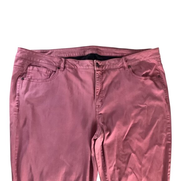 Lane Bryant Womens Super Stretch Ankle Skinny Jeans Size 26 Pink Rolled Hem - Picture 12 of 16